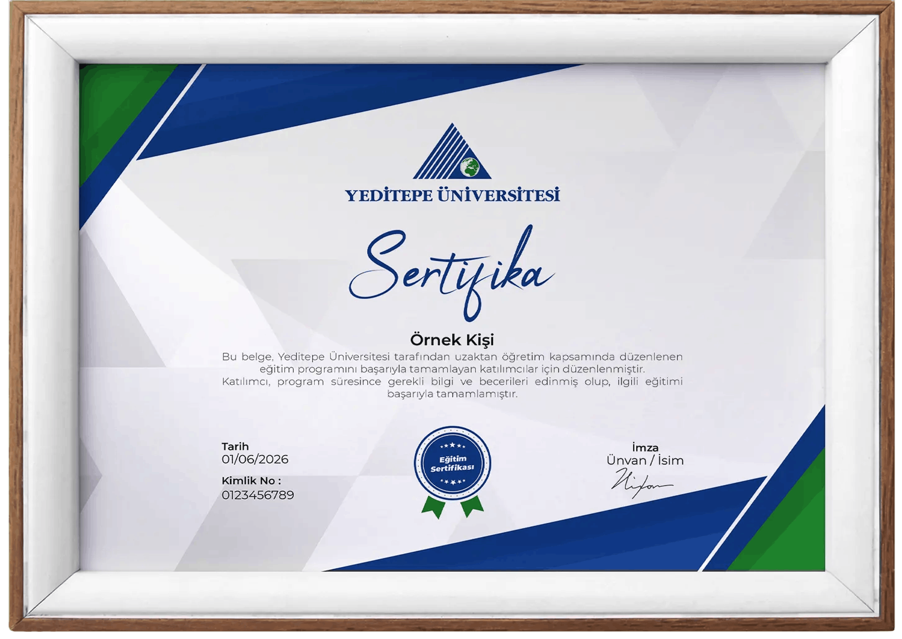 Örnek Sertifika Belgesi